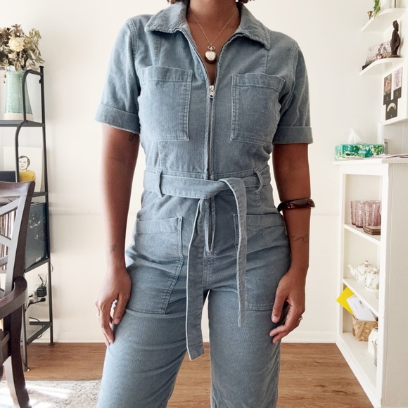 bdg blue corduroy utility jumpsuit - Picture 2 of 6